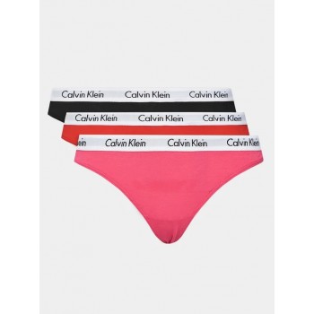 Calvin Klein γυναiκείο 3pack thong βαμβακερά,κανονική γραμμή 90%cotton 10%elastane  000QD5145E-MMV