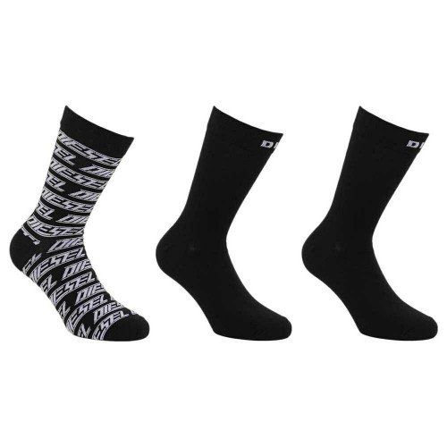 Diesel κάλτσες 3pack ψηλές κάλτσες βαμβακερές σε μαύρη απόχρωση 00SAYJ-0KAYL-E4877