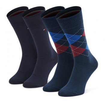 Tommy Hilfiger ανδρική βαμβακερή κάλτσα με σχέδιο 2pack 100001495-085 Tommy Hilfiger ανδρική βαμβακερή κάλτσα με σχέδιο 2pack 100001495-085