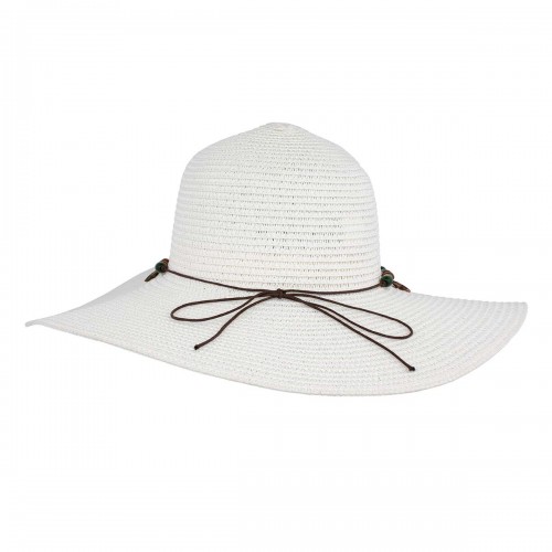 Calzedoro καπέλο ψάθινο σε άσπρο χρώμα με χάντρες 2003-HAT