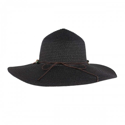 Calzedoro καπέλο ψάθινο σε μαύρο χρώμα με χάντρες 2004-HAT