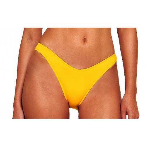 Blu4u γυναικείο μαγιό bottom brazil ψηλόμεσο σε φλούο κίτρινο χρώμα 2036571-31