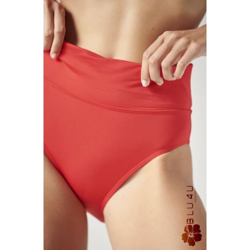 Blu4u γυναικείο μαγιό bottom ψηλόμεσο κανονικό με μπάσκα κόκκινο 23365085-07