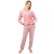 Lydia Creations γυναικεία πυτζάμα φλις σε ροζ χρώμα με κουμπάκια,κανονική γραμμή,100%polyester 23593-ΡΟΖ