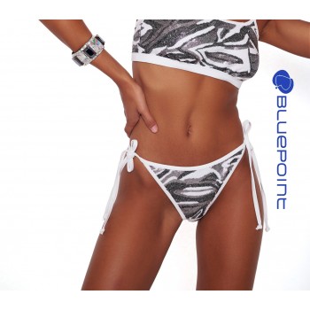 Bluepoint γυναικείο μαγιό bottom brazilian, σε άσπρο χρώμα με παγιέτες στο μπροστά μέρος! Λεπτό κορδόνι στο πλάι και μικρή πίσω κάλυψη 24065150-01