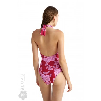 Blu4u γυναικείο μαγιό ολόσωμο σε ροζ floral σχέδιο και διάκοσμο λουλούδι στο μπροστινό. Γραμμή σλιπ στο πίσω μέρος. 24358329-22 Blu4u γυναικείο μαγιό ολόσωμο σε ροζ floral σχέδιο και διάκοσμο λουλούδι στο μπροστινό. Γραμμή σλιπ στο πίσω μέρος. 24358329-22
