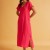 Harmony λινό φόρεμα θαλάσσης κοντό με κοντό μανίκι σε φούξια χρώμα και φαρδιά γραμμή 33-506603-FUSCHIA