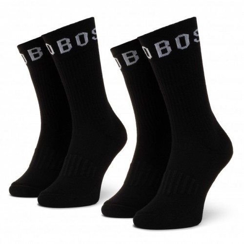 Boss ανδρική βαμβακερή κάλτσα 2pack σε μαυρο χρώμα 50469747-001