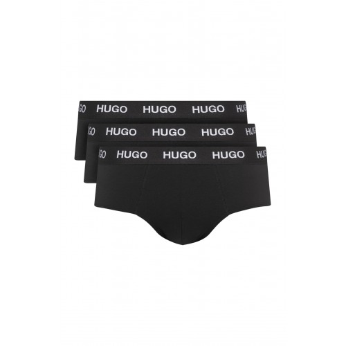Hugo ανδρικά σλιπ βαμβακερά low rise brief 3pack μαύρα,κανονική γραμμή 50469763-001
