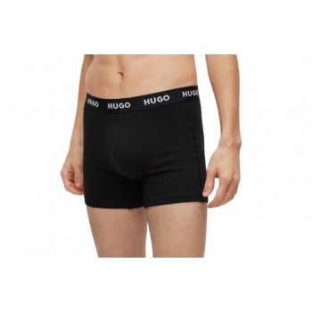 Hugo ανδρικά 3pack boxers βαμβακερά σε μαύρο χρώμα με διαφορετικό λάστιχο 50469766-010