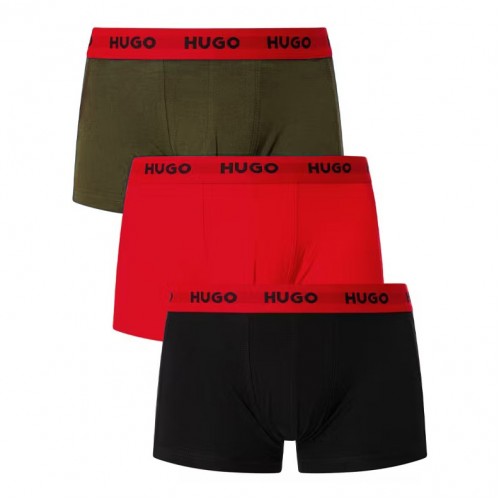 Hugo ανδρικά boxer 3pack σε κόκκινο,λαδί και μαύρο χρώμα 50469766-983