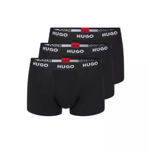 Hugo ανδρικά 3pack boxers μαύρο με λάστιχο βαμβακερά 50469786-001
