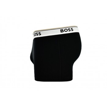 Boss ανδρικά βαμβακερά μποξεράκια 3pack σε μαύρο χρώμα με λευκό λάστιχο 50475274-994