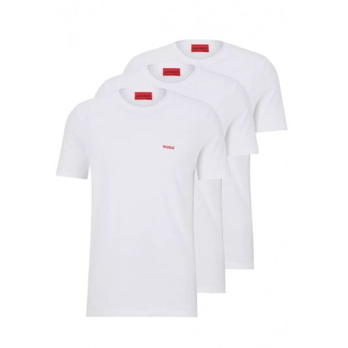 Hugo ανδρικά βαμβακερά 3pack t-shirts λευκά 50480088-100