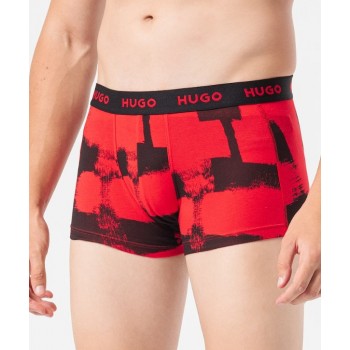 Hugo ανδρικά 3pack boxers βαμβακερά σε μαύρο και κόκκινο χρώμα με μαύρο λάστιχο 50480170-623