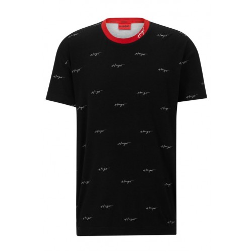 Hugo ανδρικό t-shirt σε μαύρο χρώμα με το λογότυπο της εταιρίας 50490231-001