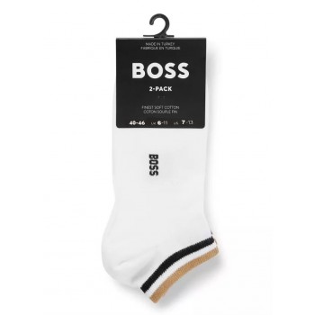 Boss ανδρικές κάλτσες 2pack βαμβακερές ,σοσόνι σε λευκό χρώμα 50491192-100 Boss ανδρικές κάλτσες 2pack βαμβακερές ,σοσόνι σε λευκό χρώμα 50491192-100