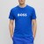 Boss ανδρικό βαμβακερό crew neck t-shirt σε μπλε χρώμα με λευκά γράμματα 50491706-433