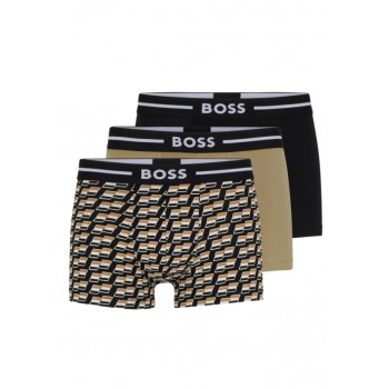 Boss ανδρικά βαμβακερά boxers 3pack σε τρία διαφορετικά χρώματα (μαύρο,χακί,print) 50495455-963