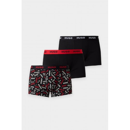 Hugo ανδρικά βαμβακερά 3pack boxers σε τρία διαφορετικά σχέδια, σε κόκκινο και μαύρο χρώμα 50532550-649 Hugo ανδρικά βαμβακερά 3pack boxers σε τρία διαφορετικά σχέδια, σε κόκκινο και μαύρο χρώμα 50532550-649