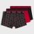 Hugo ανδρικά βαμβακερά 3pack boxers σε κόκκινο και μαύρο χρώμα, με καρδούλα στο σχέδιο,κανονική γραμμή. 95%cotton 5%elastane 50532550-969