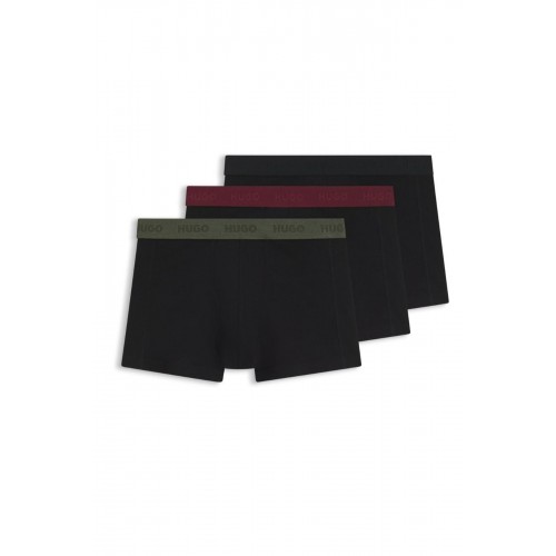 Hugo ανδρικά boxers 3pack σε μαύρο χρώμα με διαφορερικό λάστιχο 95%cotton 5%elastane 50532611-019