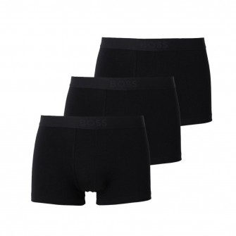 Boss ανδρικά boxers 3pack σε μαύρο χρώμα με μαύρο λάστιχο, κανονική γραμμή 95%cotton 5%elastane 50544263-002
