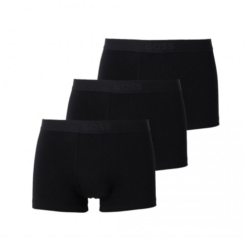 Boss ανδρικά boxers 3pack σε μαύρο χρώμα με μαύρο λάστιχο, κανονική γραμμή 95%cotton 5%elastane 50544263-002 Boss ανδρικά boxers 3pack σε μαύρο χρώμα με μαύρο λάστιχο, κανονική γραμμή 95%cotton 5%elastane 50544263-002