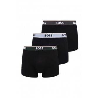 Boss ανδρικά boxers 3pack σε μαύρο χρώμα με διαφορετικό χρώμα στο λάστιχο, κανονική γραμμή 95%cotton 5%elastane 50554693-966