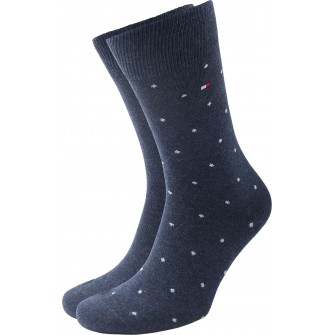 Tommy Hilfiger ανδρική βαμβακερή κάλτσα (2pack) με σχέδιο σε σκ.μπλε χρώμα 701230780-003
