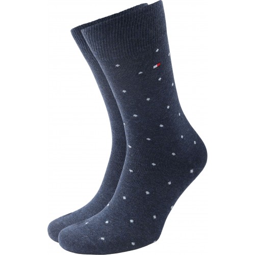 Tommy Hilfiger ανδρική βαμβακερή κάλτσα (2pack) με σχέδιο σε σκ.μπλε χρώμα 701230780-003