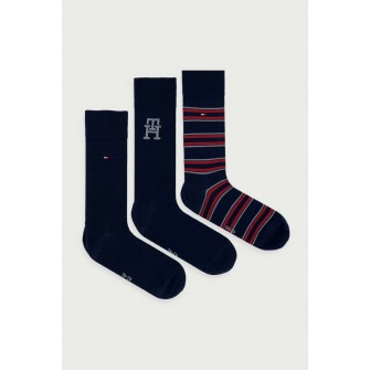 Tommy Hilfiger ανδρικές βαμβακερές κάλτσες 3pack σε μπλε jean χρώμα με 3 διαφορετικά σχέδια (συσκευασία δώρου) 701241159-001