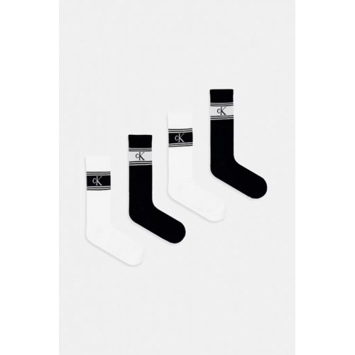 Calvin Klein ανδρικές κάλτσες 4pack βαμβακερές ψηλές, σε λευκό και μαύρο χρώμα με το λογότυπο της εταιρίας (συσκευασία δώρου) 701241210-001 Calvin Klein ανδρικές κάλτσες 4pack βαμβακερές ψηλές, σε λευκό και μαύρο χρώμα με το λογότυπο της εταιρίας (συσκευασία δώρου) 701241210-001