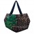 Acquadicocco γυναικεία τσάντα θαλάσσης σε λεοπάρ χρώμα με σχέδιο φύλλο και ψάθινο μαύρο χερούλι  AQ30424-09