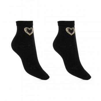 Calzedoro γυναικεία κάλτσα βαμβακερή με χρυσή καρδιά CALZEDORO-224