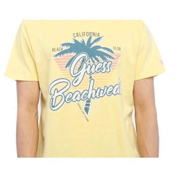 Guess ανδρική μπλούζα t-shirt σε κίτρινο χρώμα με σχέδιο F2GI05RA260-G282