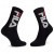 Fila unisex αθλητικές κάλτσες 2 τεμαχίων (2pack) με ελαστικό ριπ μεγάλο λογότυπο F9598-BLACK