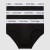 Calvin Klein ανδρικά slip βαμβακερά 3pack σε μαύρο χρώμα με λευκό λάστιχο, κανονική  γραμμή LV00NB4388-UB1