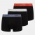 Calvin Klein ανδρικά βαμβακερά boxer 3pack σε μαύρο χρώμα με διαφορετικό χρώμα στο λάστιχο, κανονική γραμμή,95%cotton 5%elastane LV00NB4389-VQO