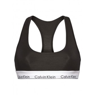 Calvin Klein μπουστάκι σε μαύρο χρώμα με λευκό λάστιχο LV00QF8493-UB1