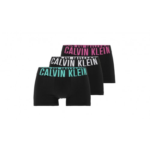 Calvin Klein ανδρικά βαμβακερά boxer 3pack σε μαύρο χρώμα με φαρδύ λάστιχο,κανονική γραμμή,95%cotton 5%elastane NB3608A-LXR