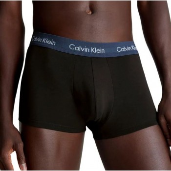 Calvin Klein ανδρικά βαμβακερά boxer 7pack σε μαύρο χρώμα με διαφορετικό χρώμα στο λάστιχο NB3887A-MEW