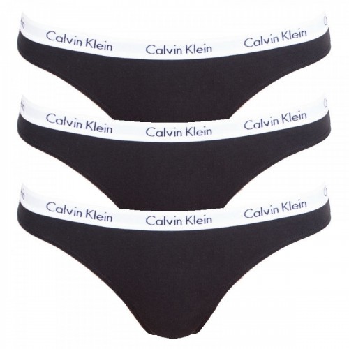 Calvin Klein γυναικεία 3pack thong μαύρα QD3587E-001
