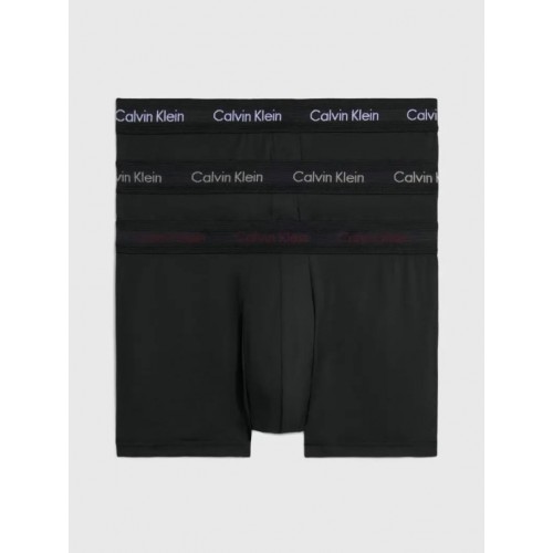 Calvin Klein ανδρικά boxer 3pack σε μαύρο χρώμα με μαύρο λάστιχο και διαφορετικό χρώμα στα γράμματα U2664G-H55