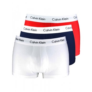 Calvin Klein ανδρικά βαμβακερά  boxer 3pack (λευκό-κόκκινο-μπλε),κανονική γραμμή,95%cotton 5%elastane U2664G-I03