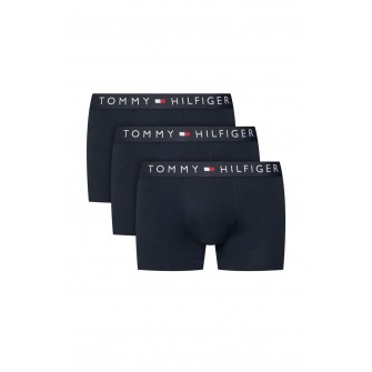 Tommy Hilfiger ανδρικά βαμβακερά boxers 3pack σε σκ.μπλε χρώμα, άνετη γραμμή 95%cotton 5%elastane UM0UM03900-0XR