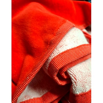 Tommy Hilfiger unisex πετσέτα θαλάσσης σε κοραλί χρώμα με λευκά γράμματα 180Χ100 cm UU0UU0074-XJD