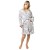 DKNY γυναικεία ρόμπα φλις με κουκούλα και τσέπες σε άσπρο χρώμα με γκρι γράμματα YI2322688-069