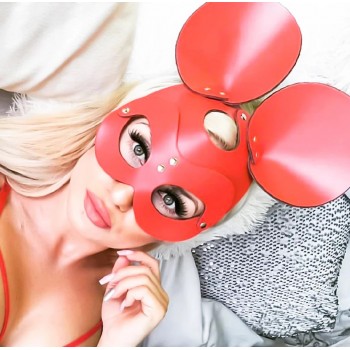 Calzedoro sexy δερμάτινη μάσκα σε κόκκινο χρώμα ΜΑΣΚΑ-RED